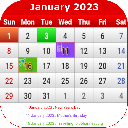 South African Calendar icon