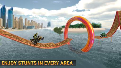 เมกะ Ramp Stunts จักรยาน - จักรยาน จำลองการแข่งรถ screenshot 7
