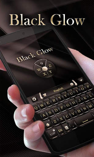 Black Glow GO Keyboard Theme स्क्रीनशॉट 2