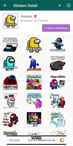 Sticker Among Us for whatsapp 2021 screenshot 3