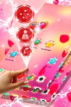 Pink Floating Hearts Launcher screenshot 1