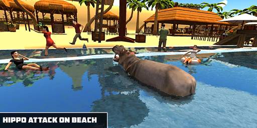 Angry Hippo Attack Simulator-City & Beach Attack screenshot 1