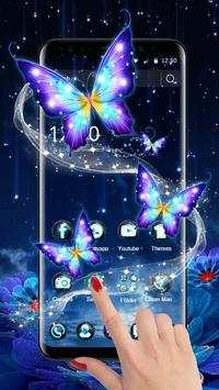 3D Fluorescent Butterfly Launcher Theme screenshot 2