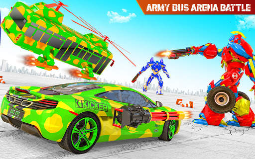 Fly Army Bus Robot Helicopter screenshot 3