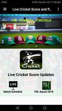 Live Cricket Score & Psl Squad screenshot 1