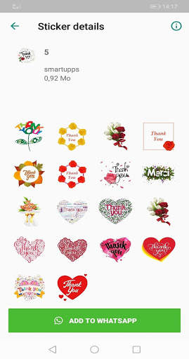 Thank you Stickers  (WAStickerApps) 1 تصوير الشاشة