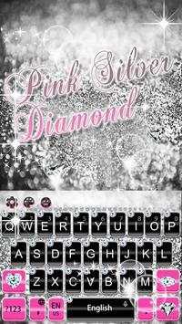 Pink Silver Diamond Keyboard Theme screenshot 2