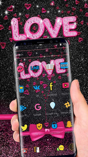Black Pink Heart Love Romantic Theme screenshot 2