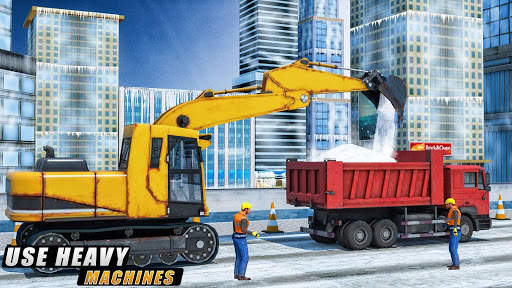 Snow excavator & road construction games 2020 screenshot 2