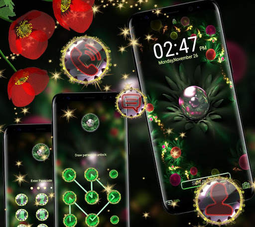 Green Flower Launcher Theme screenshot 3