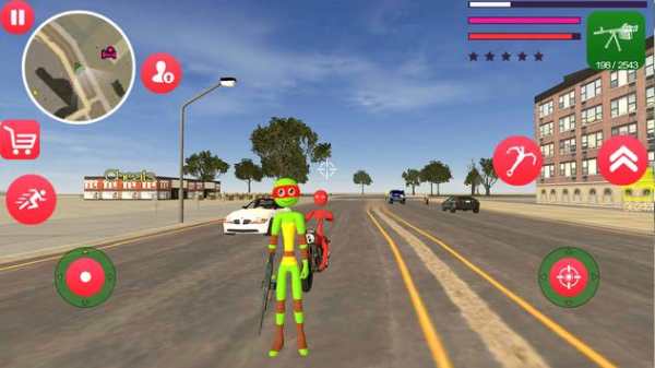 Raphael Ninja Stickman Rope Hero Green Gang Hero screenshot 4