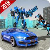 US Police Car Robot Wild Horse Transformation Game 1.0