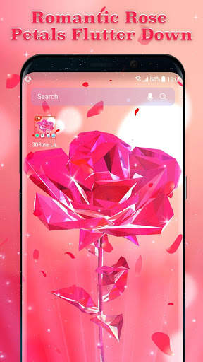3D Pink Rose Live Wallpaper 3 تصوير الشاشة