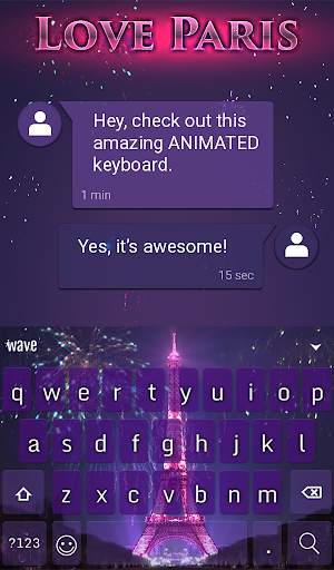 Love Paris Animated Keyboard   स्क्रीनशॉट 3