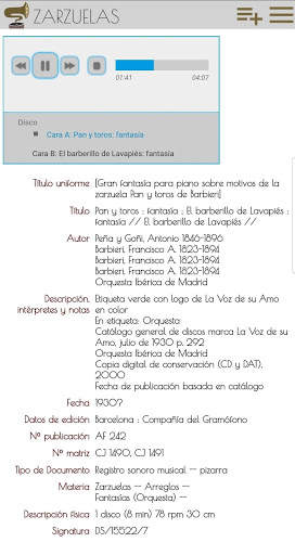 GRABACIONES SONORAS - Biblioteca Nacional España screenshot 11