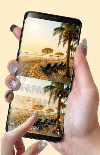 Sunset Beach With Palm keyboard screenshot 4