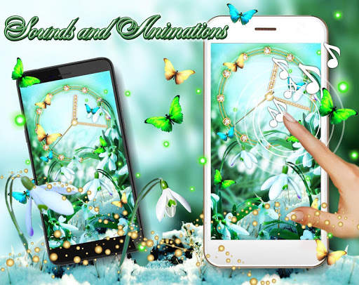 Snowdrops Spring Clock Live Wallpaper screenshot 6