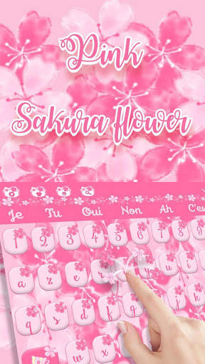 Pink sakura flower keyboard screenshot 3