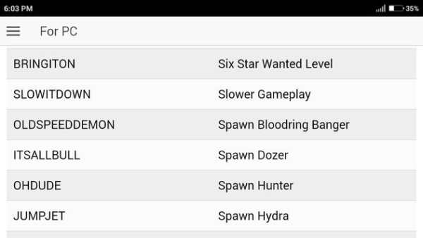 Codes for GTA San Andreas Game screenshot 7
