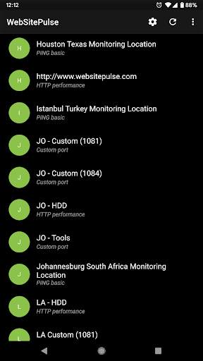 WebSitePulse Status screenshot 2