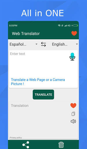 Translator for text, web pages & photos. 100% free screenshot 1