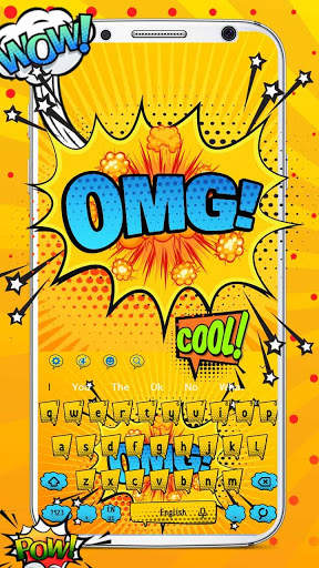 Comic Sticker Keyboard Theme screenshot 1