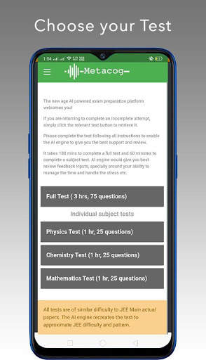 MetaCog JEE2020 Beta screenshot 1