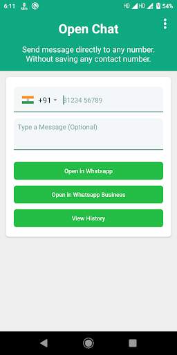 Send Message Without Save Number - Open Chat in WA screenshot 1