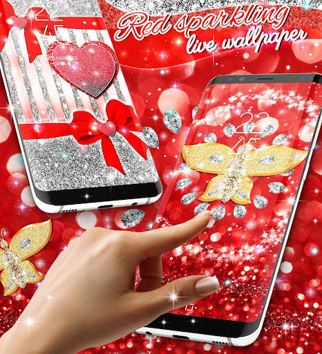 Red glitter live wallpaper screenshot 1
