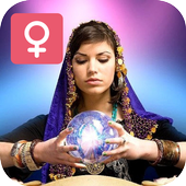 Woman Crystal ball &amp; Real fortune teller icon