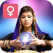 Woman Crystal ball & Real fortune teller logo