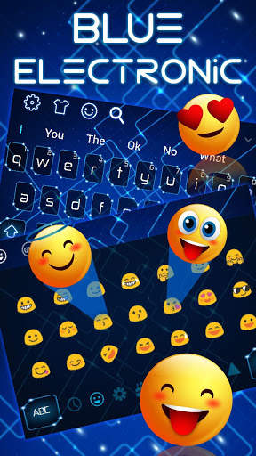 Blue Tech Electronic Keyboard Theme screenshot 3