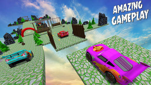 Uphill Racing Legend: Superhero Lightning Car screenshot 2
