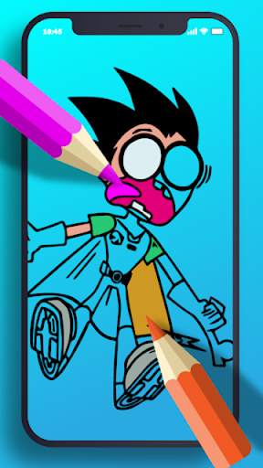 Teen Titans Coloring Go Cartoon game screenshot 1