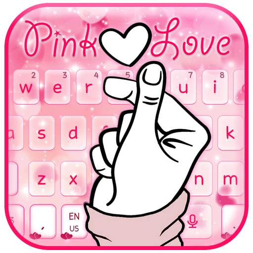 Beautiful Pink Love Heart Keyboard Theme 10001001