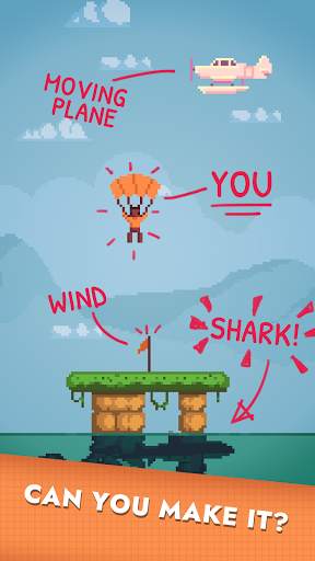 Sky Diver Classic - Hi-Bit retro parachute arcade screenshot 1