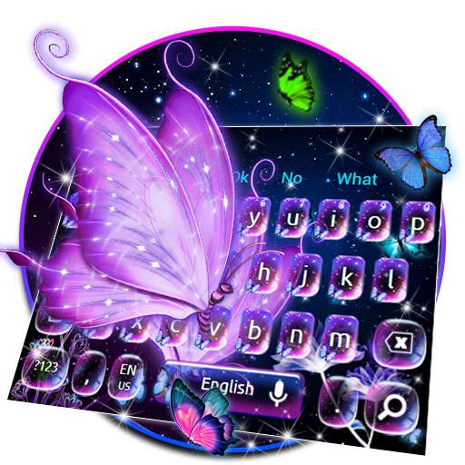 Neon Light Butterfly Keyboard 10001002