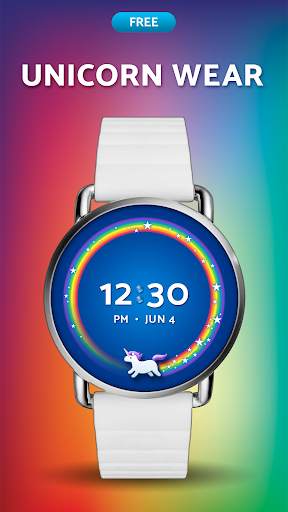 Unicorn Wear - an animated watch face for Wear OS screenshot 2