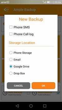 Ample SMS and Call log Backup 3 تصوير الشاشة
