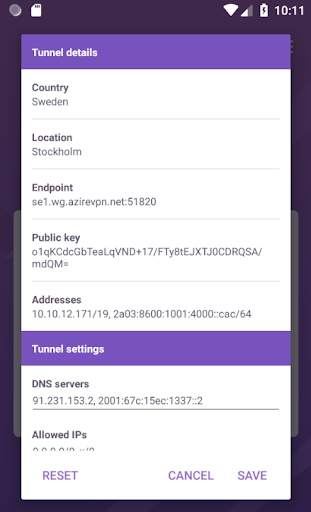 AzireVPN screenshot 2
