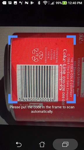Barcode and QR-Code Scanner FREE screenshot 1