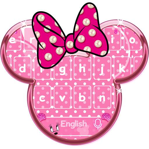 Minny Cute Pink Bowknot Keyboard Theme 10001002