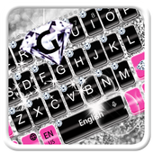 Pink Silver Diamond Keyboard Theme icon