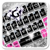Pink Silver Diamond Keyboard Theme 10001001