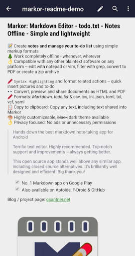 Markor: Edit Markdown offline screenshot 4