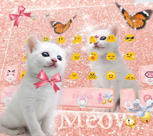 قطة لطيفة لوحة المفاتيح Rose gold Kitty screenshot 2