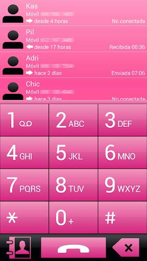 THEME FOR EXDIALER PINK GLASS screenshot 2