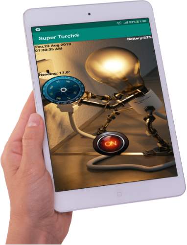 Flashlight Super Torch® Pro Powered With Compass! screenshot 3