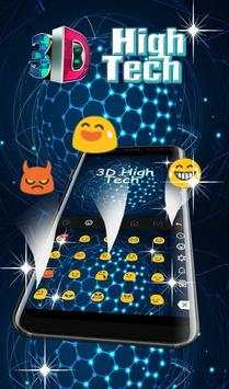 3D Blue High Tech Keyboard Theme screenshot 4