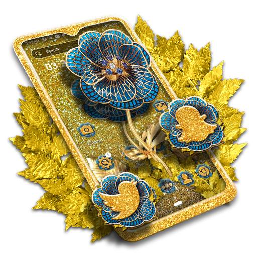 Golden Blue Rose Theme Launcher 1.0.1